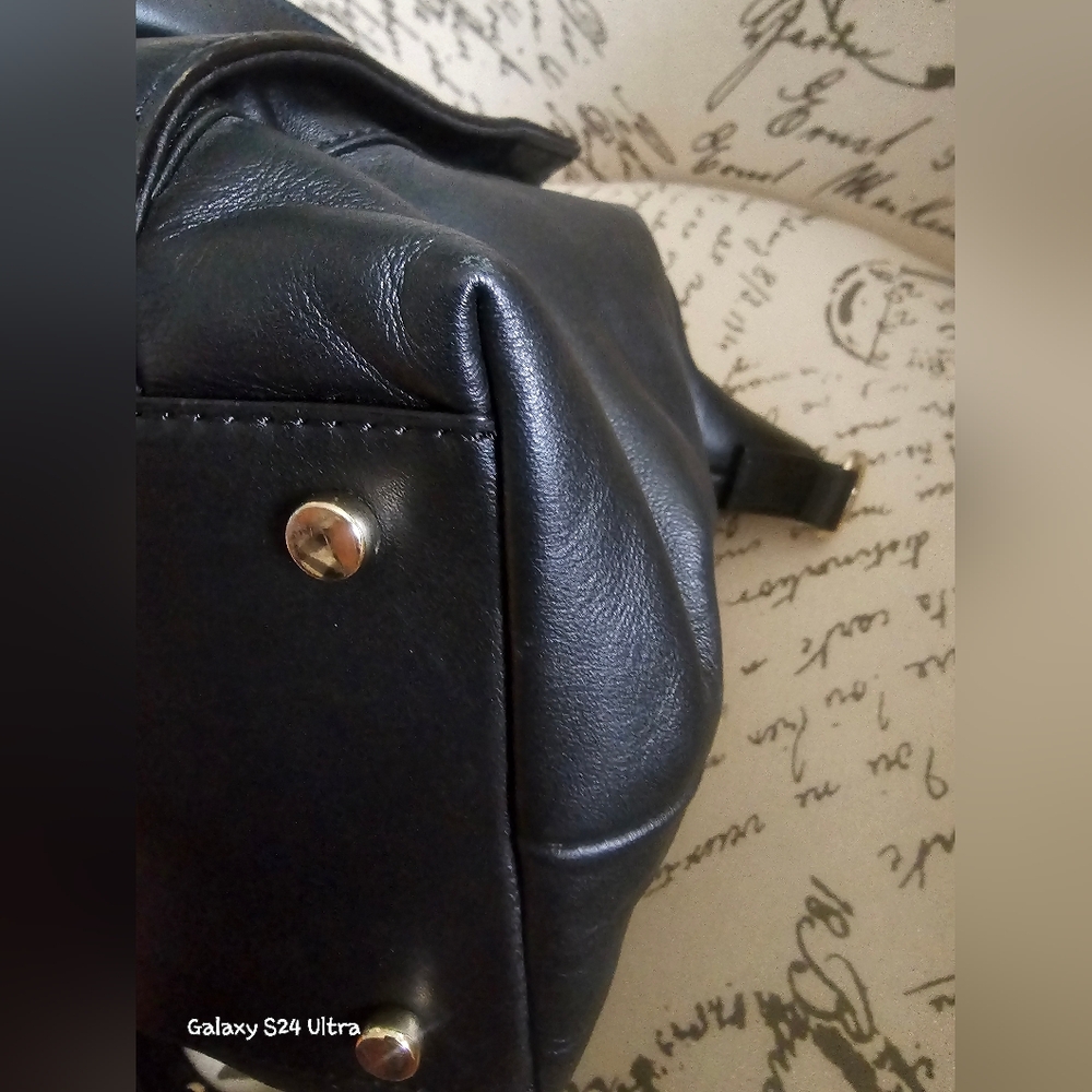 Kate Spade ♠️ Hampton Road Janie Blk Smooth/Patent Leather Slouch Satchel EUC - Picture 9 of 17